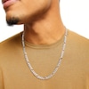Thumbnail Image 1 of Made in Italy 180 Gauge Pavé Figaro Chain Necklace in Solid Sterling Silver - 24"