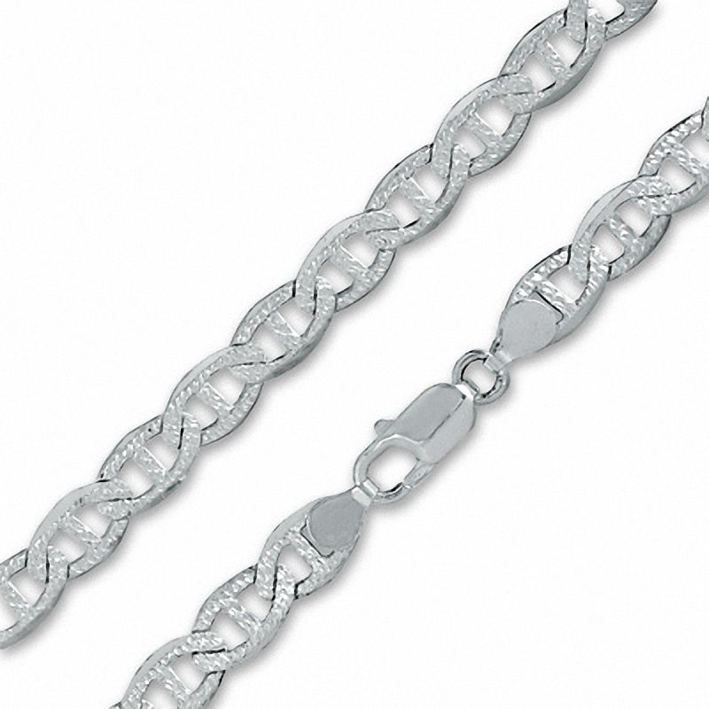 Sterling Silver 180G Pavé Mariner Link Chain Necklace - 24"