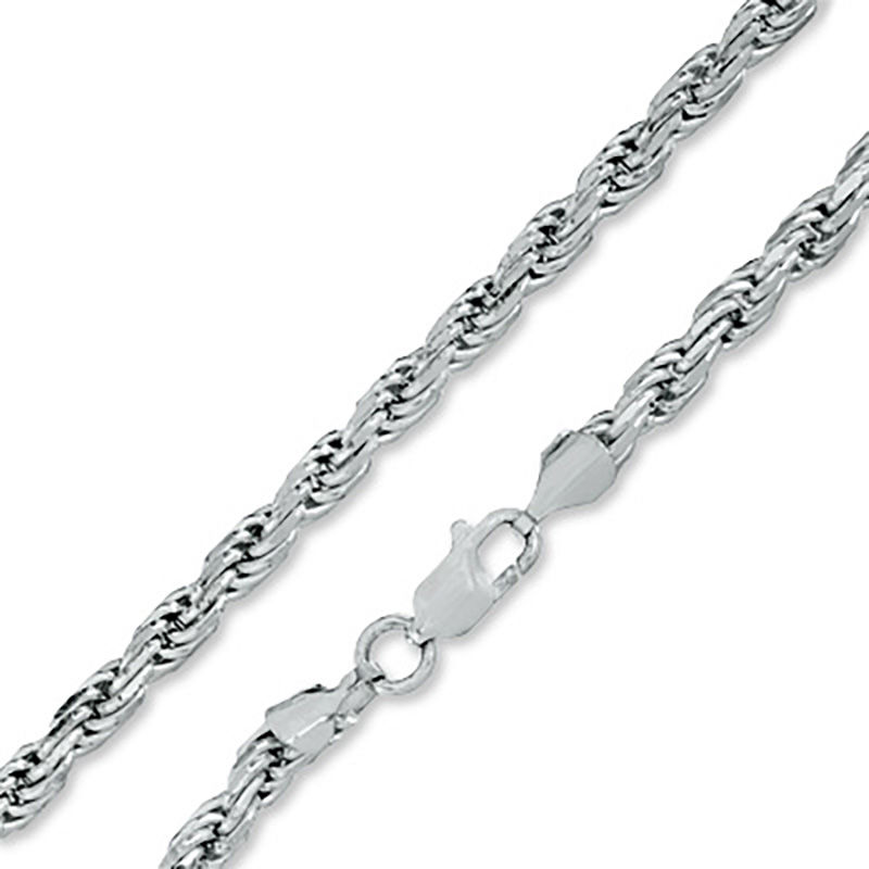 100 Gauge Diamond-Cut Rope Chain Necklace in Sterling Silver - 30"
