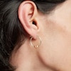 Thumbnail Image 3 of 10K Two-Tone Gold Heart on Hoop Earrings