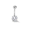 Thumbnail Image 0 of Stainless Steel CZ Heart Belly Button Ring - 14G 3/8"