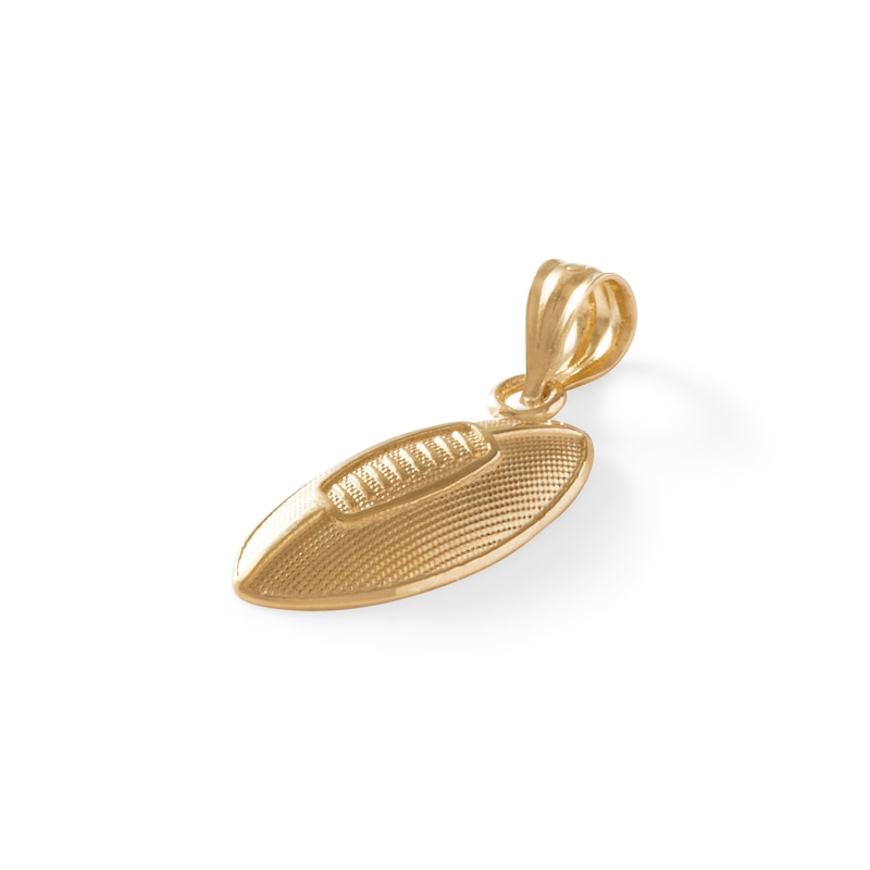Small Solid Football Necklace Charm in 10K Gold