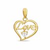 Thumbnail Image 0 of Cubic Zirconia Dangle Love Heart Charm in 10K Gold