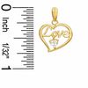 Thumbnail Image 1 of Cubic Zirconia Dangle Love Heart Charm in 10K Gold