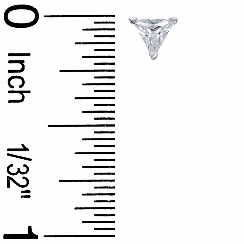4mm Trillion-Cut Cubic Zirconia Stud Earrings in Sterling Silver