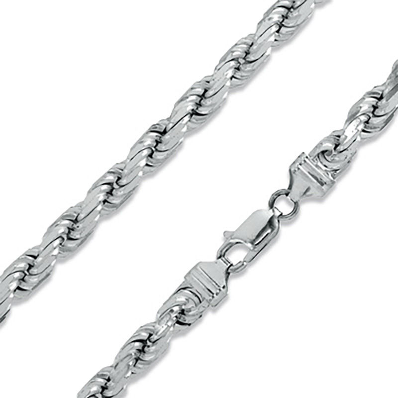 150 Gauge Diamond-Cut Solid Rope Chain Necklace in Sterling Silver - 30"