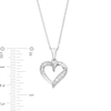 Thumbnail Image 2 of Cubic Zirconia Pavé Ribbon Heart Pendant in Sterling Silver