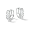 Thumbnail Image 0 of Princess-Cut Cubic Zirconia Huggie Earrings in Sterling Silver