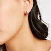 Thumbnail Image 1 of Princess-Cut Cubic Zirconia Huggie Earrings in Sterling Silver