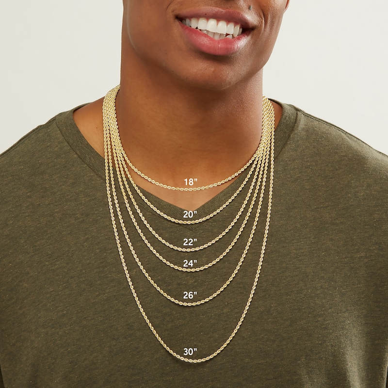 10K Gold 6mm Rope Chain Necklace - 22"