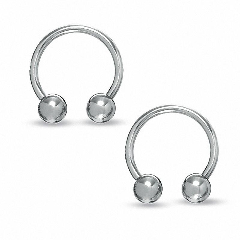 Solid Stainless Steel Horseshoe Pair - 16G 3/8"