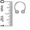 Thumbnail Image 1 of Solid Stainless Steel Horseshoe Pair - 16G 3/8"