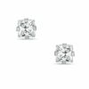 Thumbnail Image 0 of 3mm Princess-Cut Cubic Zirconia Solitaire Stud Piercing Earrings in Solid Stainless Steel