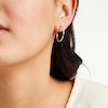 Thumbnail Image 1 of 20mm Diamond-Cut Patch Hoop Earrings in Sterling Silver