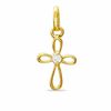 Thumbnail Image 0 of Cubic Zirconia Tiny Loop Cross Charm in 10K Gold
