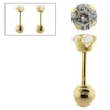 Thumbnail Image 0 of Child's Reversible Cubic Zirconia and 10K Gold Ball Stud Earrings