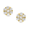 Thumbnail Image 0 of Cubic Zirconia Flower Stud Earrings in 10K Gold