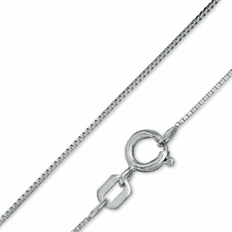 040 Gauge Box Chain Necklace in 10K White Gold - 20"
