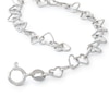 Thumbnail Image 1 of Made in Italy Heart Link Bracelet with Small Heart Lock in Sterling Silver - 7.5"