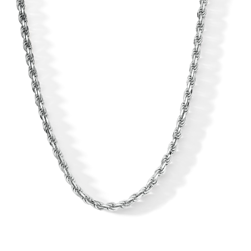Made in Italy 070 Gauge Diamond-Cut Rope Chain Necklace in Sterling Silver - 24"