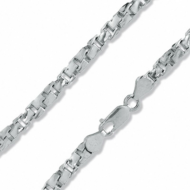 Sterling Silver 300 Gauge Concave Twisted Box Chain Necklace - 26"