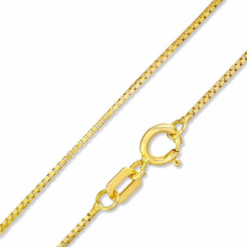 050 Gauge Solid Box Chain Necklace in 14K Gold - 22"
