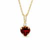 Thumbnail Image 0 of 6mm Heart-Shaped Garnet Pendant in 10K Gold with CZ