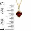 Thumbnail Image 1 of 6mm Heart-Shaped Garnet Pendant in 10K Gold with CZ