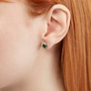 Thumbnail Image 2 of 6mm Heart-Shaped Lab-Created Emerald and Cubic Zirconia Stud Earrings in 10K Gold
