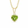 Thumbnail Image 0 of 6mm Heart-Shaped Peridot Pendant in 10K Gold with CZ