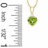 Thumbnail Image 1 of 6mm Heart-Shaped Peridot Pendant in 10K Gold with CZ
