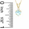 Thumbnail Image 1 of 6mm Heart-Shaped Aquamarine Drop Pendant in 10K Gold with CZ