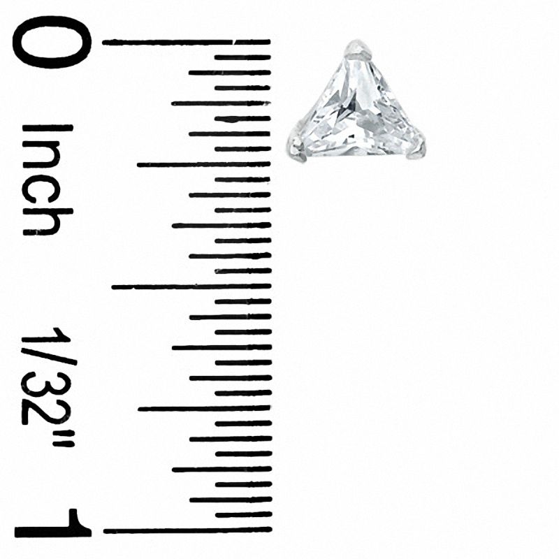 6mm Trillion-Cut Cubic Zirconia Stud Earrings in Sterling Silver