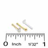 Thumbnail Image 1 of 14K Hollow and Semi-Solid Gold CZ Nose Stud Set - 22G