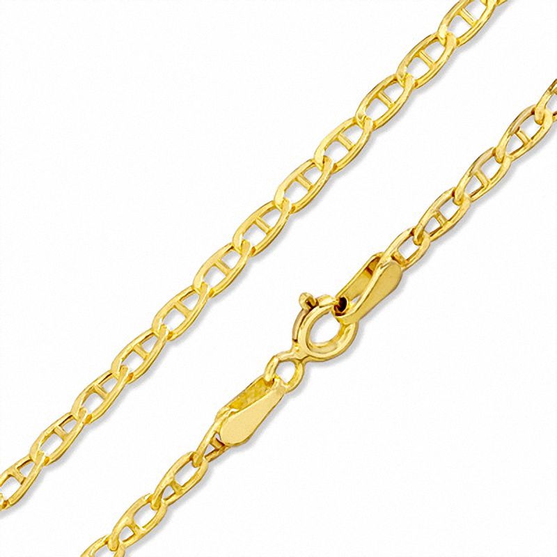 Child's Hollow Mariner Chain Necklace in 14K Gold - 13"