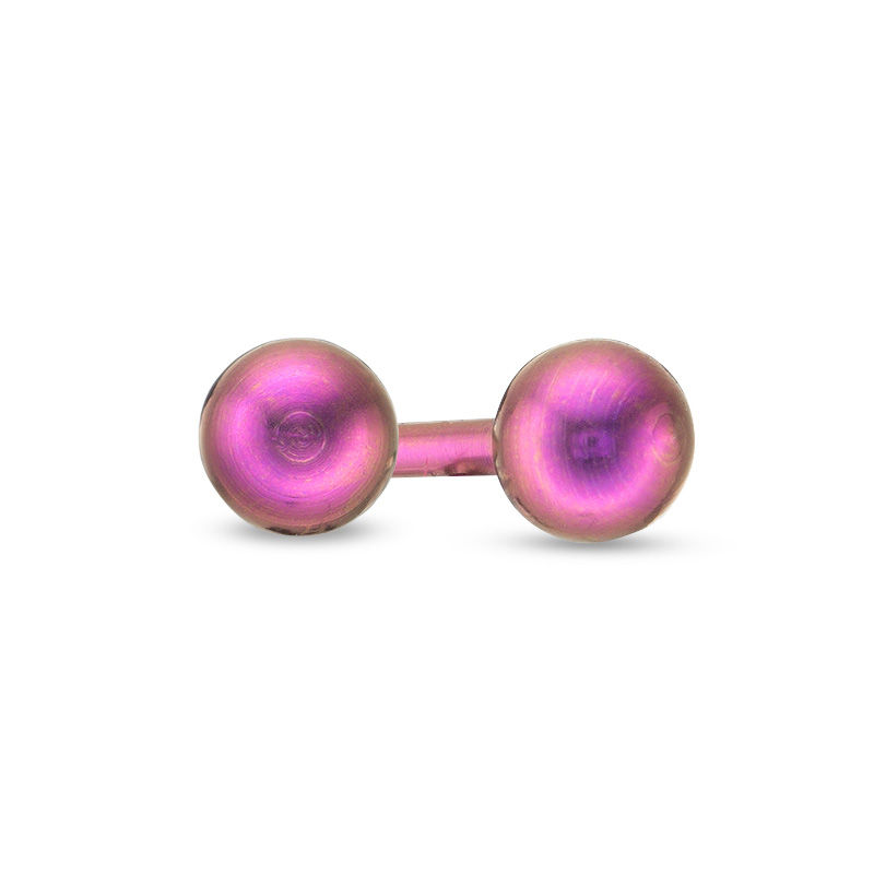 3mm Anodized Purple Ball Stud Piercing Earrings in Solid Titanium