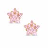 Thumbnail Image 0 of 5mm Star-Shaped Cubic Zirconia Solitaire Stud Piercing Earring in Solid Stainless Steel with 24K Gold Plate