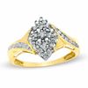 Thumbnail Image 0 of Diamond Accent Marquise Cluster Bypass Ring in 10K Gold - Size 7