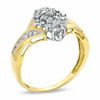 Thumbnail Image 1 of Diamond Accent Marquise Cluster Bypass Ring in 10K Gold - Size 7