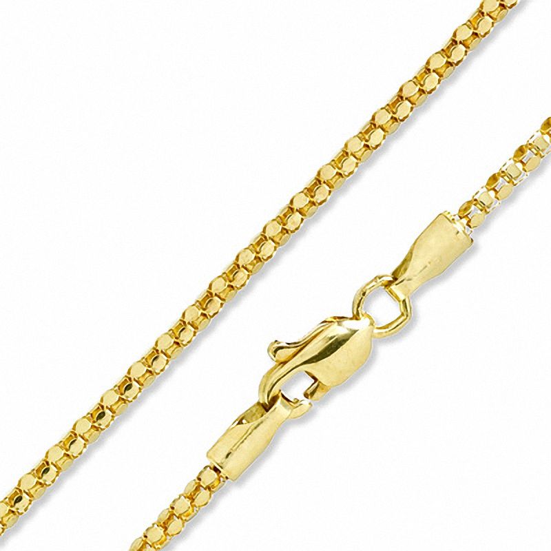 10K Gold Mirror Popcorn Chain Necklace - 18"