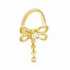 Thumbnail Image 0 of 020 Gauge Dangle Dragonfly Nose Ring with Cubic Zirconia in 10K Gold