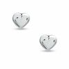 Thumbnail Image 0 of Child's Puffed Heart Stud Earrings in 10K White Gold