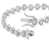 Thumbnail Image 1 of Cubic Zirconia Hearts Tennis Bracelet in Sterling Silver - 7.25"