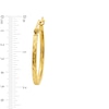 Thumbnail Image 2 of 10K Gold 19mm Square Diamond-Cut Hoop Earrings