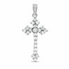 Thumbnail Image 0 of Cubic Zirconia Fancy Cross Charm in Sterling Silver