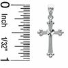 Thumbnail Image 1 of Budded Cross with Diamond-Cut Heart Charm in 10K White Gold