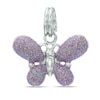 Thumbnail Image 0 of Purple Glitter Enamel Butterfly Charm in Sterling Silver
