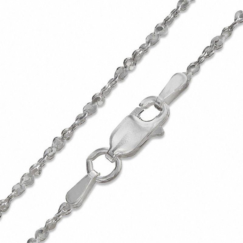 Sterling Silver 050 Gauge Twisted Serpentine Chain Necklace - 18"