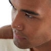 Thumbnail Image 1 of Semi-Solid Sterling Silver Crystal Nose Stud Set - 22G