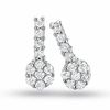 Thumbnail Image 0 of 1/3 CT. T.W. Diamond Flower Earrings in 14K White Gold